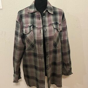Free People We The Free Anneli Plaid Shirt Jacket